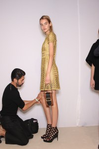 Backstage at Burberry Prorsum Spring 2016