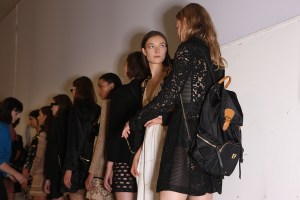 Backstage at Burberry Prorsum Spring 2016