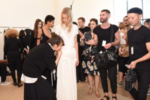 Backstage at Calvin Klein Collection RTW Spring 2016