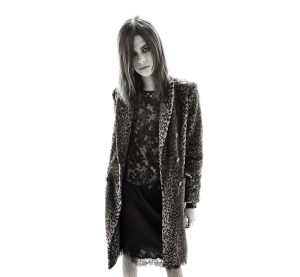 A look from Carine Roitfeld's collection for Uniqlo