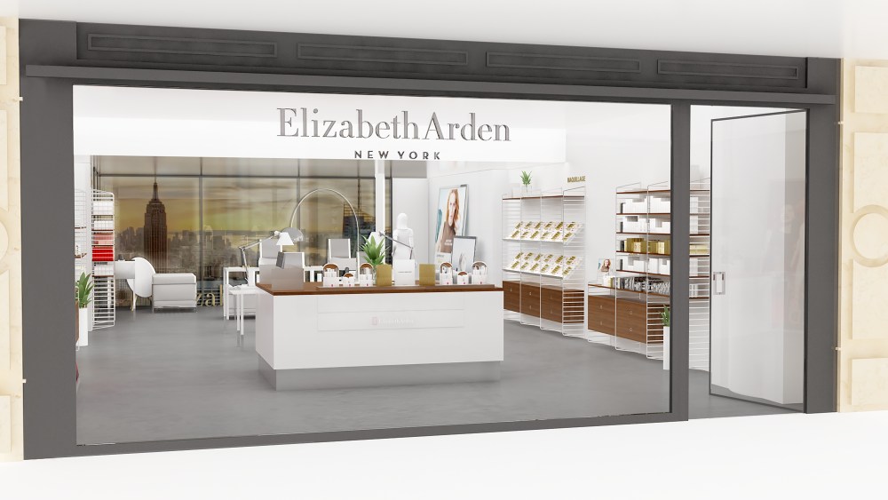 A rendering of Elizabeth Arden’s ephemeral boutique in Paris.