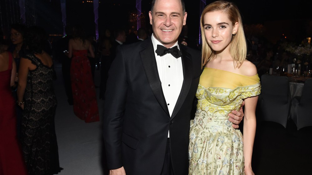 Matthew Weiner and Kiernan Shipka at the 67th Primetime Emmy Awards Governor's Ball.