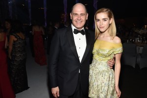 Matthew Weiner and Kiernan Shipka at the 67th Primetime Emmy Awards Governor's Ball.