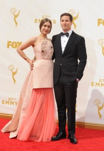 Joanna Newsom with Andy Samberg 2015 Emmy Awards