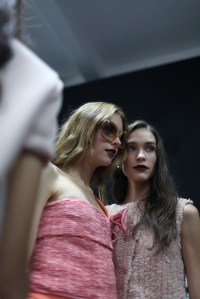 Backstage at Emporio Armani Sring 2016