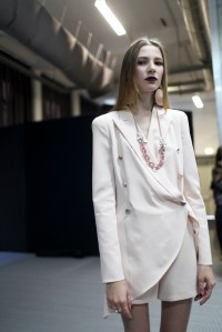 Backstage at Emporio Armani Sring 2016