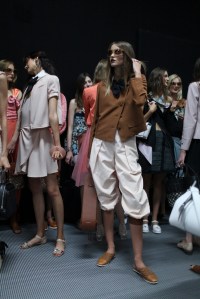 Backstage at Emporio Armani Sring 2016