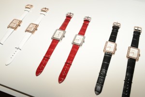 Watches on display at the Chanel event.