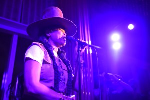 Erykah Badu performing.