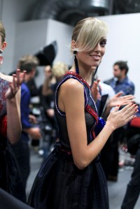 Backstage at Giorgio Armani Spring 2016