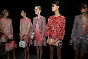Backstage at Giorgio Armani Spring 2016