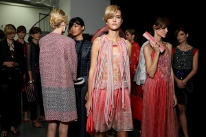 Backstage at Giorgio Armani Spring 2016
