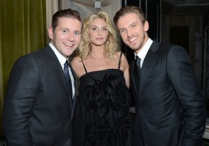 Allen Leech, Tamsin Egerton and Dan Stevens Giorgio Armani London Fashion Week Party 2015
