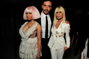 Nicki Minaj, Riccardo Tisci, Donatella Versace at the Givenchy party in Milan
