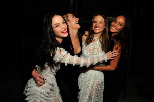 Mariacarla Boscono, Candice Swanepoel, Alessandra Ambrosio, Joan Smalls at the Givenchy party in Milan