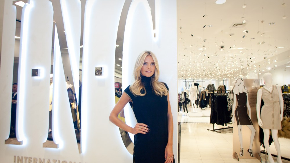 Heidi Klum in the I.N.C. shop at Herald Square.