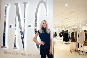 Heidi Klum in the I.N.C. shop at Herald Square.