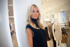 Heidi Klum in the I.N.C. shop at Herald Square.