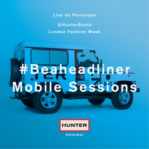 A campaign image for Hunter's Mobile Sessions project, which will see the label stream live music performances over Periscope