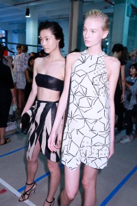 Backstage at J. Mendel RTW Spring 2016