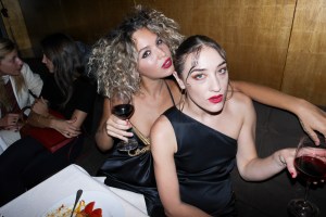 Cleo Wade and Mia Moretti Party 2015 Moschino Party Milan Fashion Week