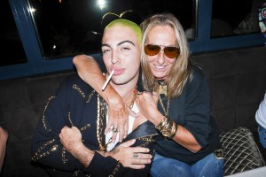 DJ Mazurbate and CarlyneCerf De Dudzeele Party 2015 Moschino Party Milan Fashion Week