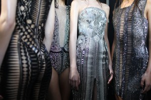 Backstage at Julien Macdonald Spring 2016