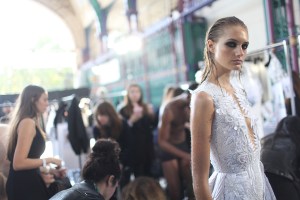 Backstage at Julien Macdonald Spring 2016