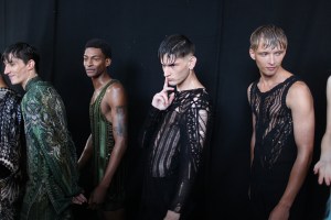 Backstage at Julien Macdonald Spring 2016