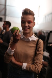 Backstage at Max Mara Spring 2016