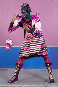 Debra Shaw in Manish Arora fall-winter looks.