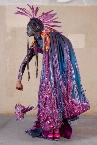 Debra Shaw in Manish Arora fall-winter looks.