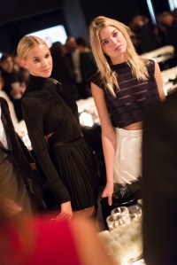Britt Maren and Martha Hunt at Moncler Art for Love exhibit
