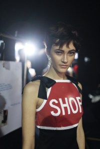 Backstage at Moschino Spring 2016
