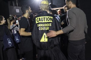 Backstage at Moschino Spring 2016