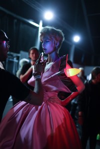 Backstage at Moschino Spring 2016