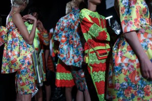 Backstage at Moschino Spring 2016