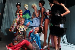 Backstage at Moschino Spring 2016