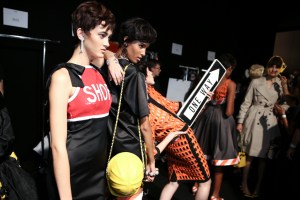 Backstage at Moschino Spring 2016