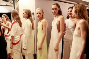 Backstage at Narciso Rodriguez RTW Spring 2016