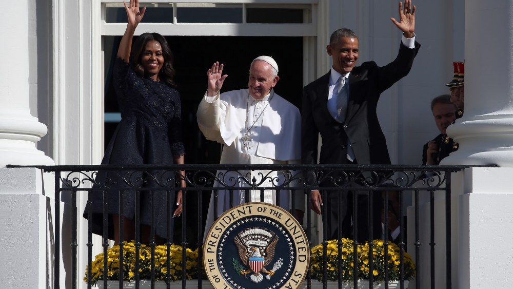 Michelle Obama, Pope Francis and Barack Obama