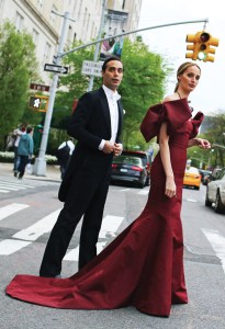 Andres and Lauren Santo Domingo en route to the Metropolitan Museum of Art's Costume Institute gala, New York, May 2014