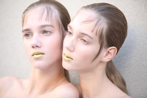 Backstage at Prada RTW Spring 2016