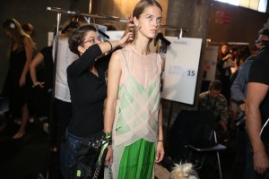 Backstage at Emilio Pucci RTW Spring 2016