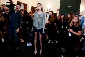 Backstage at Roberto Cavalli Spring 2016