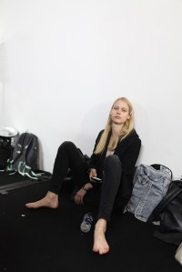 Backstage at Thomas Tait Spring 2016