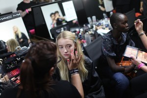Backstage at Thomas Tait Spring 2016