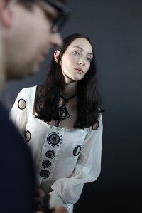 Backstage at Thomas Tait Spring 2016