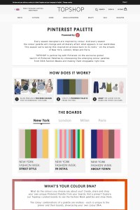 A look at the Pinterest Palette for Topshop.