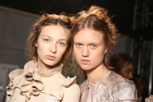 Backstage at Alexander McQueen RTW Spring 2016
